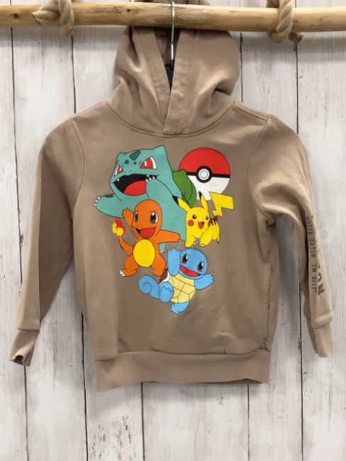   Pullover  Gr. 110  sand Kapuze Pokemon 