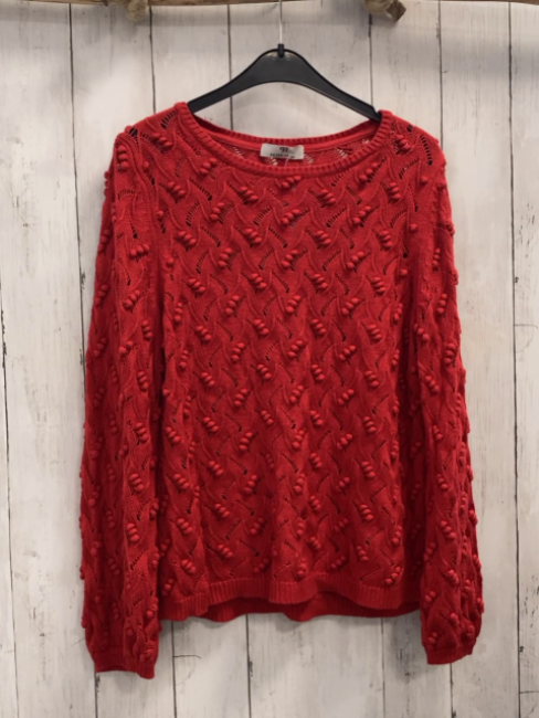 Peter Hahn  Pullover  Gr. M rot Strick Noppen 
