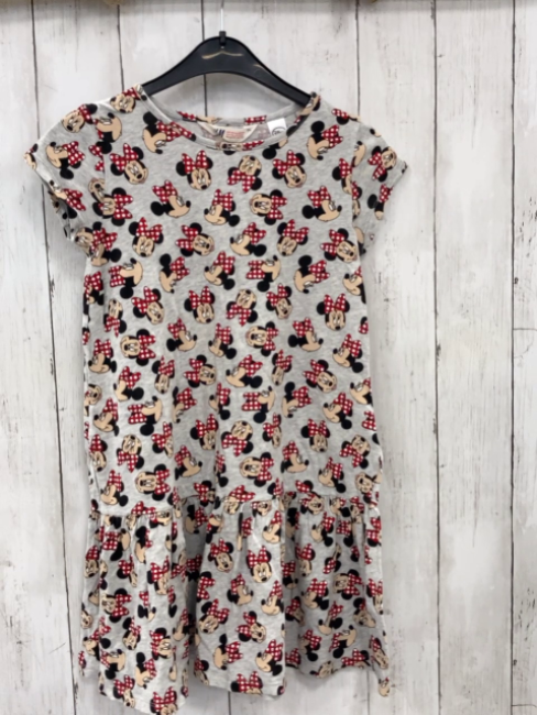 H&M  Kleid  Gr. 134/140  grau Minnie Mouse 
