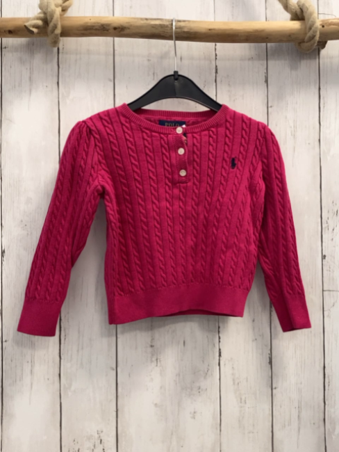 Ralph Lauren Pullover Gr. 98  pink Strick Zöpfe