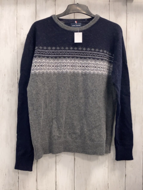 Daniel Hechter  Pullover  Gr. 158/164  blau grau mit Rautenmuster 