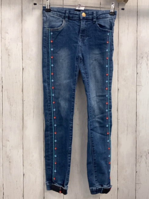 Desigual  Hose  Gr. 146/152  blau Jeans bestickt 