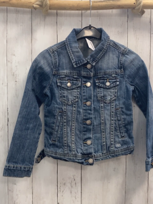 Benetton  Jacke  Gr. 128  blau Jeans silber Steine 