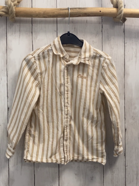 H&M Hemd Gr. 110  beige Streifen