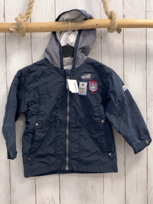   Jacke  Gr. 92  blau blau weiß gestreifte Kapuze 