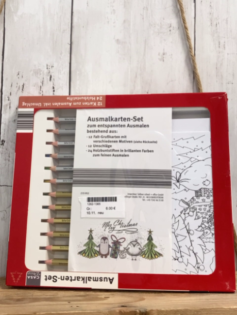 neu Kreativspielzeug  Ausmalset mit Karten und Buntstiften Weihnachtsmtove 