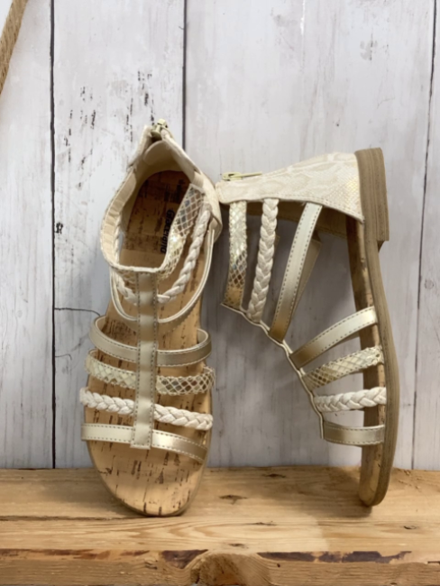   Sandalen  Gr. 34  golden zT mit Glitzer 