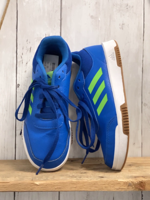 Adidas  Schuhe  Gr. 35  blau hellgrüne Streifen weiße Sohle 