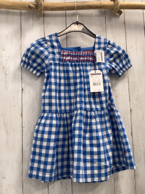 neu Sergent Major  Kleid  Gr. 92  blau weiß kariert rote Ziernähte 