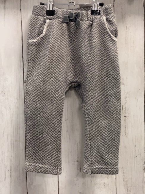   Jeggings  Gr. 86  grau hellgraue Zackenstreifen Schleife 