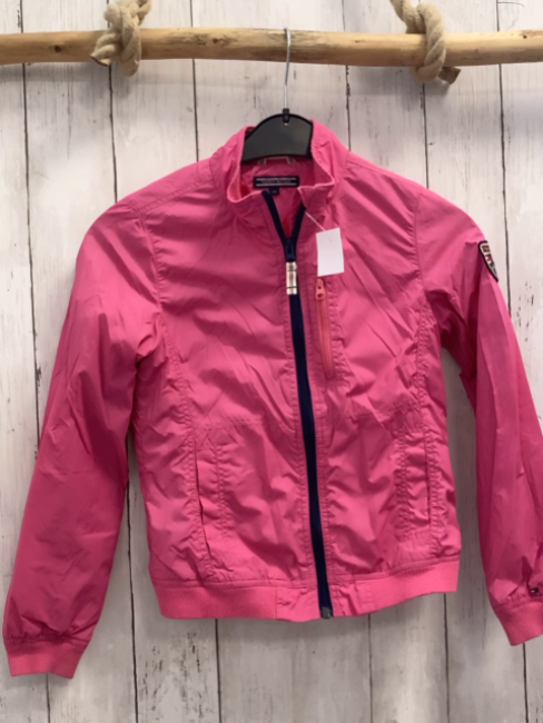 Tommy Hilfiger  Jacke  Gr. 140  pink blauer Reißverschluss Strickbund 