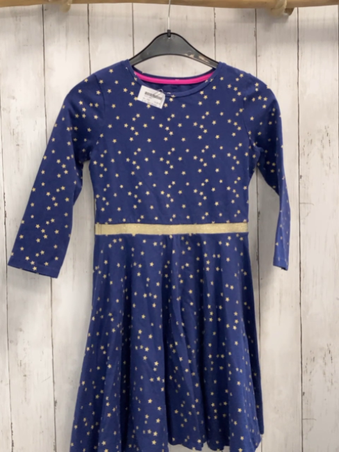 Mini Boden Kleid Gr. 152  blau goldene Glitzersterne Glitzerstreifen