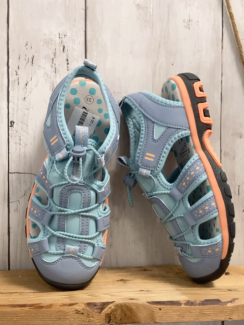 neu  Halbsandalen  Gr. 33  mint hellblau apricot 