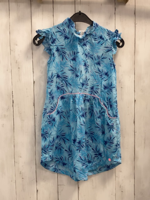 Esprit  Kleid  Gr. 116  hellblau mint blau rosa Blätter 