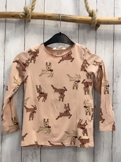 H&M  Langarmshirt  Gr. 122/128  altrosa Rehe 