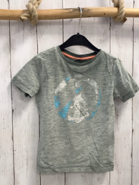 S´Oliver  T-Shirt  Gr. 104  hellgrau hellblau weißes Peacezeichen 