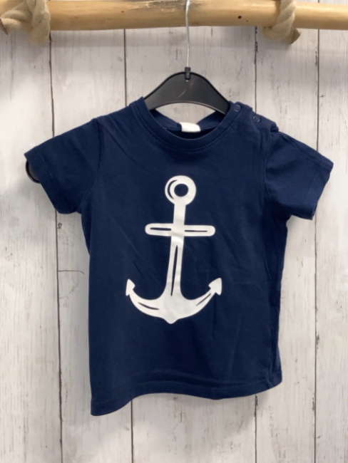 H&M  T-Shirt  Gr. 80  blau weißer Anker 