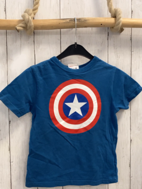 Marvel  T-Shirt  Gr. 116  blau Captain America Schild 