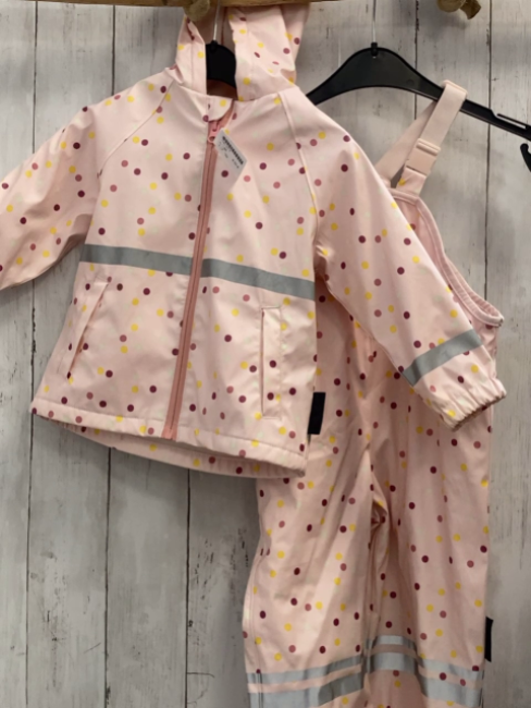 "tlg  Regenanzug  Gr. 86  rosa bunte Punkte 