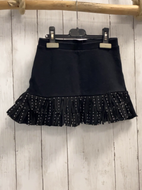  Rock Gr. 116  schwarz Fransen Nieten