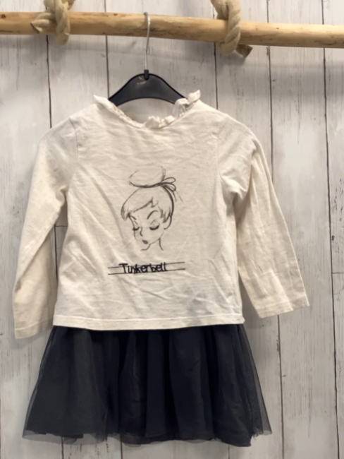 next Kleid Gr. 92  beige Oberteil + grauer Tüllrock