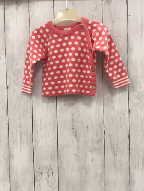 Alana  Pullover  Gr. 62  rot weiße Punkte + Streifenbund Strick