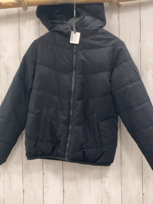 Abercrombie  Wende-Winterjacke  Gr. 134/140  schwarz / Plüsch Kapuze 