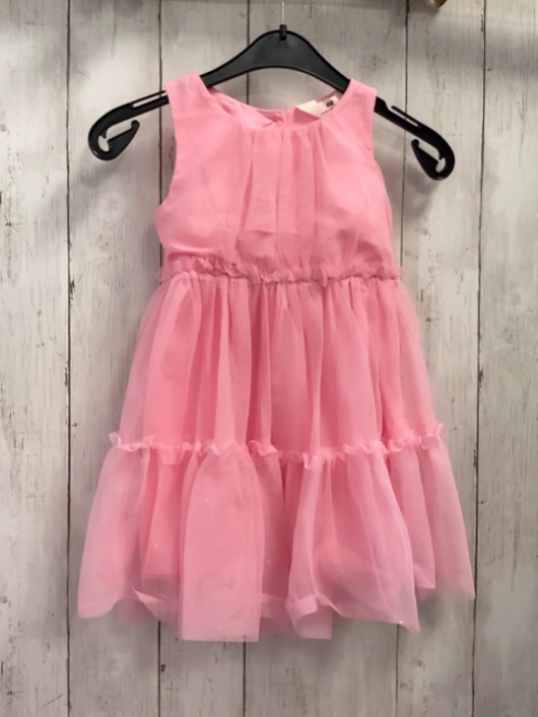 H&M  Kleid  Gr. 98  rosa zweilagig Tüllüberkleid mit Glitzer 