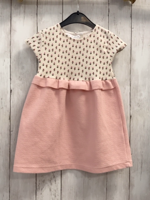 Zara  Kleid  Gr. 98  creme Oberteil mit Blumen rosa Rock 