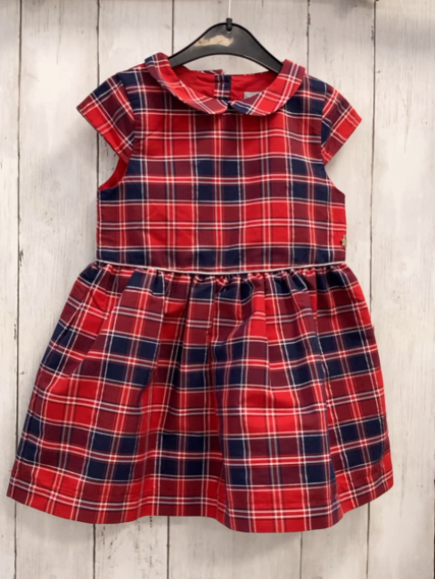 Sergent Major  Kleid  Gr. 104  rot blau weiß silber kariert 