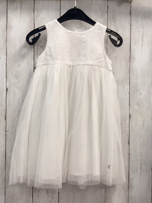 Petit Bateau Kleid  Gr. 92  weiß besticktes Oberteil Tüllrock