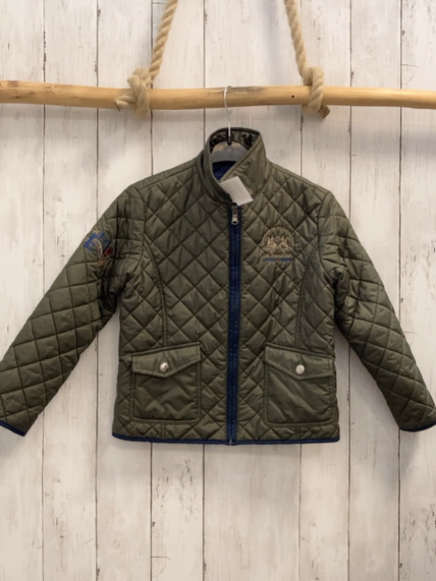 La Martina  Jacke  Gr. 110  oliv Rauten Reiter blauer Bund 