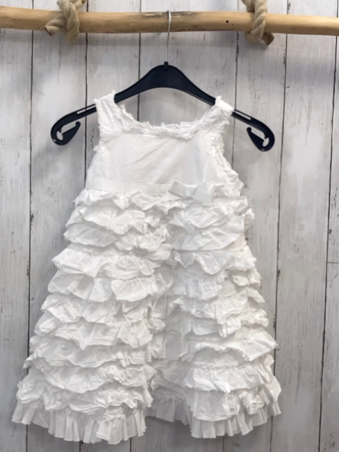 Herlooms  Kleid  Gr. 98  weiß Rüschen 