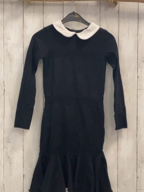 Petit Bateau  Kleid  Gr. 140  schwarz weißer Kragen 