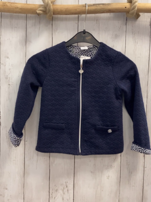 Blukids  Sweatjacke  Gr. 86  blau gestickte Sterne Futter mit weißn hrzen 