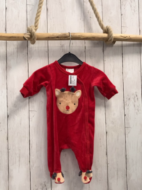 H&M Schlafanzug Gr. 56  rot Rentier Nicky