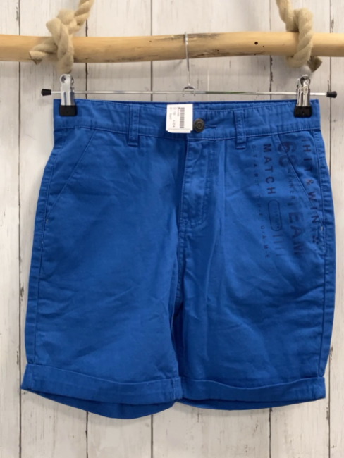Esprit  Shorts  Gr. 158  blau Schrift Bund verstellbar 