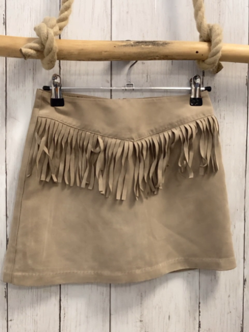 H&M  Rock Gr. 140  beige Fransen 