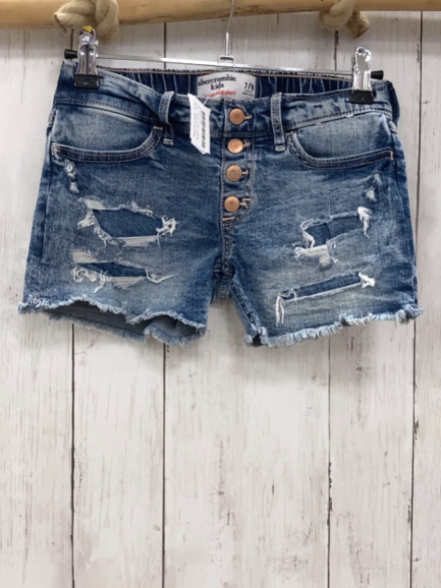 Abercrombie  Shorts  Gr. 122/128  blau jeans Fransensaum Gummizugbund 