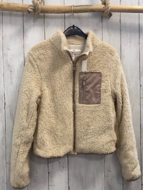 H&M Plüschjacke Gr. 146  beige 