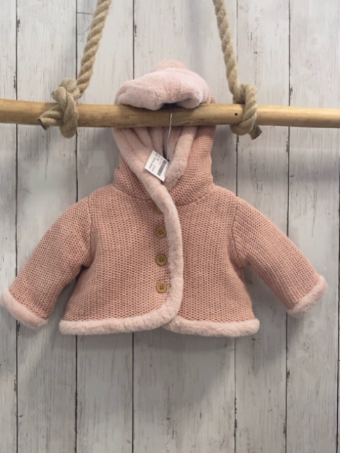 Tommy Bahama  Strickjacke  Gr. 62  heller lachston Kapuze Plüschbund + -futter 