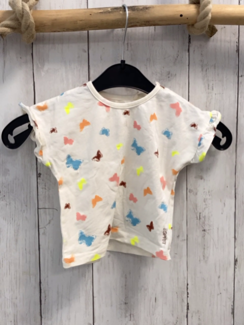 Esprit  T-Shirt  Gr. 68  weiß bunte Schmetterlinge 