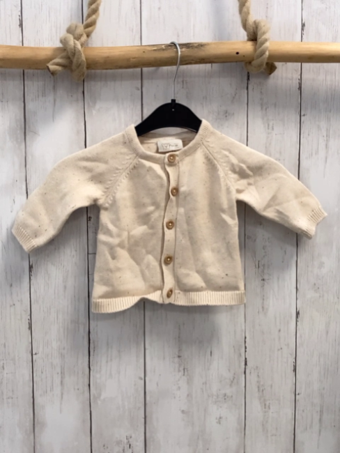   Strickjacke  Gr. 68  beige mit bunten Punkten 