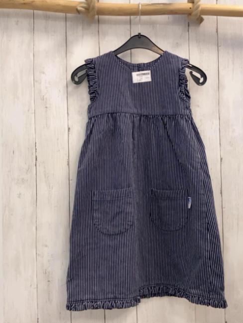  Kleid Gr. 122  blau weiße Streifen Jeansstoff