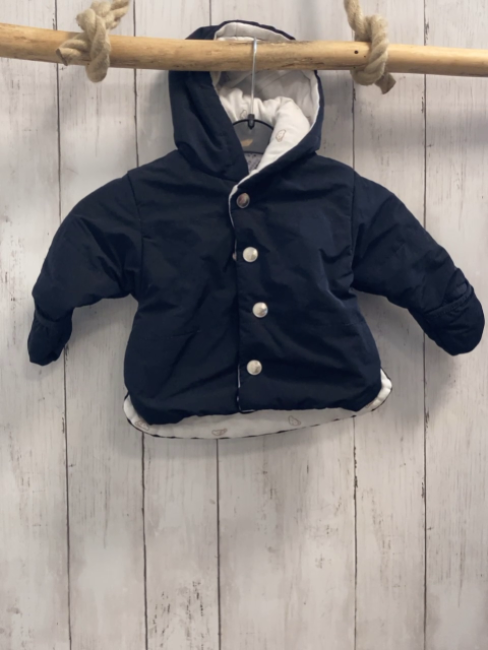 Steiff  Winterjacke  Gr. 62  blau Kapuze 