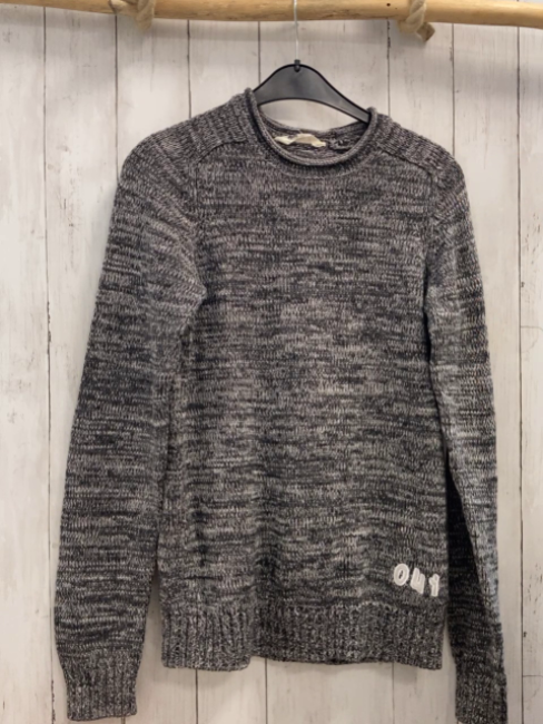H&M Pullover  Gr. 170  grau hellgau meliert Strick 
