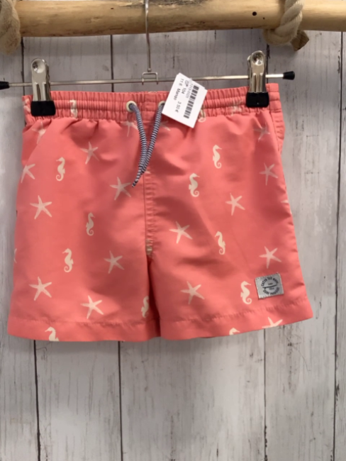 Mango  Badeshorts  Gr. 104  koralle beige Seepferdchen + -sterne 