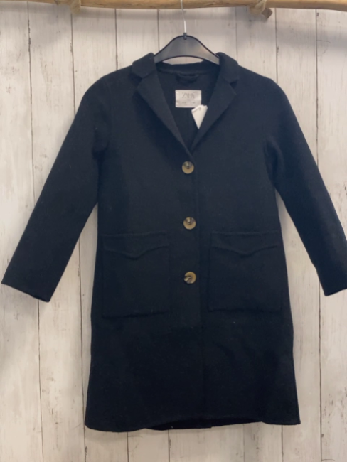 Zara  Dufflecoat  Gr. 134  schwarz 54 % Wolle 