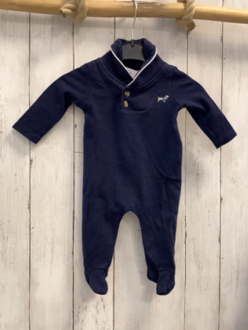 Miniclassix Schlafanzug  Gr. 68  blau Kragen Hund 