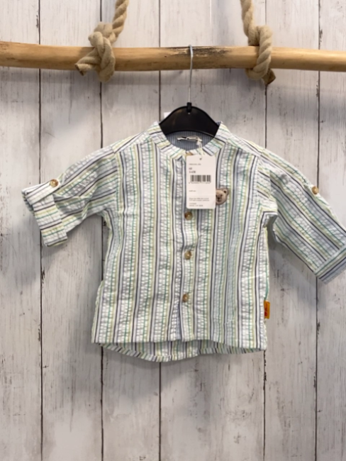 neu Steiff  Hemd  Gr. 68  weiß hellblau hellgrün grüne Streifen NP 39,95 € reduziert auf 27,99 € 